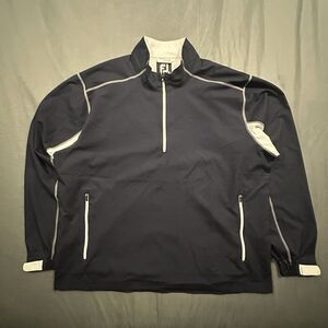 Footjoy Jacket Mens 2XL Sport Windshirt FJ Half Zip Long Sleeve Golf Rain Navy